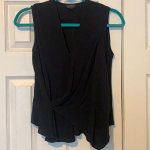 TOPSHOP Draped Faux Wrap Sleeveless Blouse